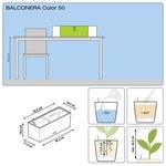 LECHUZA Jardinière Balconera Color 80 ALL-IN-ONE Ardoise 15683