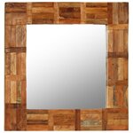 vidaXL Miroir mural Bois de récupération massif 60 x 60 cm
