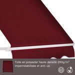 Store banne manuel inclinaison réglable aluminium polyester imperméabilisé 70L x 180l cm aubergine