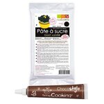 Pâte à sucre noire 250 g + stylo chocolat