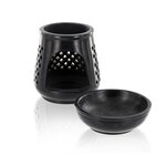 Diffuseur porte-encens en pierre noire + résine de Copal