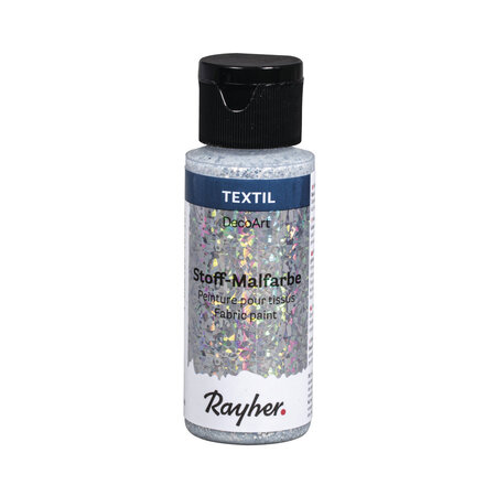 Peinture pour tissus Extrême Paillettes  argent  flacon 59ml