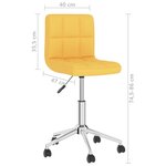 vidaXL Chaises pivotantes à manger lot de 2 jaune moutarde tissu