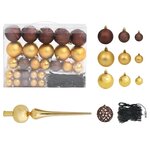 vidaXL Arbre de Noël artificiel pré-éclairé et boules 150 cm