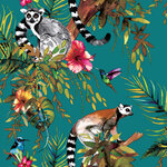 DUTCH WALLCOVERINGS Papier peint Lémurien Vert 12402