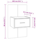vidaXL Table de chevet murale Chêne marron