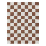 Tapis damier café et beige 120 x 160 cm