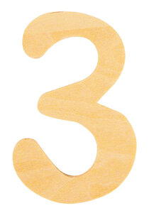 Chiffre en bois 6 cm Chiffre 3