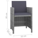 vidaXL Salon de jardin 9 Pièces avec coussins Résine tressée Anthracite