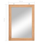 vidaXL Miroir mural Teck massif 50 x 70 cm