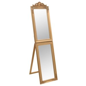 vidaXL Miroir sur pied Doré 50x200 cm