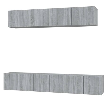 vidaXL Ensemble de meubles TV 5 Pièces Sonoma gris Bois d'ingénierie