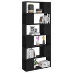 vidaXL Bibliothèque/Séparateur de pièce Noir 80x24x186 cm Aggloméré