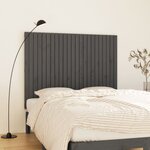 vidaXL Tête de lit murale Gris 146 5x3x110 cm Bois massif de pin
