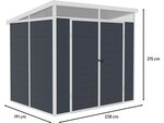 Abri de jardin "Detroit" en résine - Gris - 4.54m² - 1.91 x 2.38 m