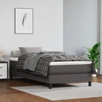vidaXL Lit à sommier tapissier avec matelas Gris 90x200 cm Similicuir