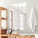 vidaXL Carreau de miroir 24 Pièces Carré Verre
