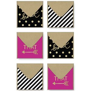 Lot de 6 mini enveloppes 5 x 5 cm - Sweet