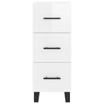 vidaXL Buffet haut Blanc brillant 34 5x34x180 cm Bois d'ingénierie