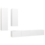 vidaXL Ensemble de meuble TV 4 Pièces Blanc Aggloméré