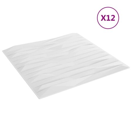 vidaXL Panneaux muraux 12 Pièces blanc 50x50 cm EPS 3 m² pierre