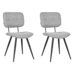 LABEL51 Chaises à manger lot de 2 Lux 49x60x87 cm zinc