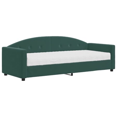 vidaXL Lit de jour avec matelas vert foncé 80x200 cm velours