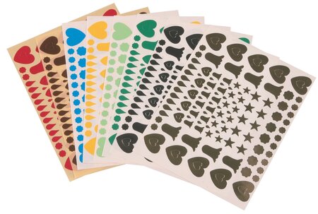 sachet 8 feuilles gommettes / fantaisie JPC