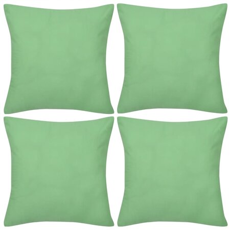 vidaXL Housses de coussin 4 Pièces Coton Vert pomme 80x80 cm