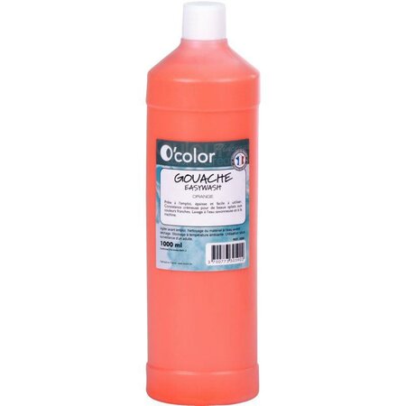 Flacon de 1L de gouache liquide O'COLOR easywash orange