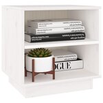 vidaXL Table de chevet Blanc 40x34x40 cm Bois de pin solide