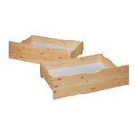 2 tiroirs de Rangement en bois à roulettes pour lit gigogne