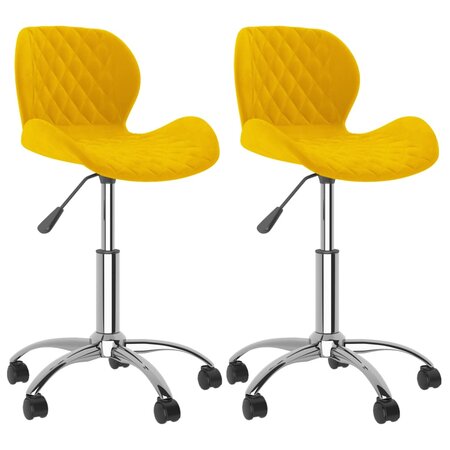 vidaXL Chaises pivotantes à manger lot de 2 jaune moutarde velours