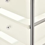 vidaXL Chariot de rangement mobile à 4 tiroirs Blanc Plastique