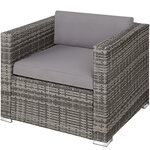 Tectake Salon bas de jardin MILAN 5 places - gris