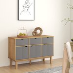 vidaXL Buffet OTTA Marron et gris 114x43x73 5 cm Bois massif pin