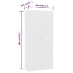 vidaXL Armoire à chaussures Blanc 80 x 35 5 x 180 cm Bois d'ingénierie