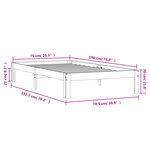 vidaXL Cadre de lit blanc 75x190 cm bois de pin massif