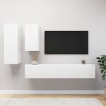 vidaXL Ensemble de meuble TV 4 Pièces Blanc Aggloméré