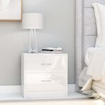 vidaXL Tables de chevet 2 Pièces Blanc brillant 40 x 30 x 40 cm Aggloméré