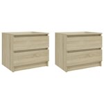 vidaXL Tables de chevet 2 Pièces Chêne sonoma 50x39x43 5 cm Aggloméré