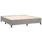 vidaXL Lit à sommier tapissier et matelas Gris clair 200x200cm Velours