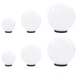 vidaXL 6 Pièces Jeu de lampe boule à LED PMMA sphérique 20/30/40 cm