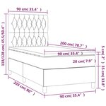 vidaXL Lit à sommier tapissier avec matelas Crème 90x200 cm Tissu