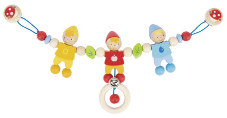 Hochet de poussette en bois lutin avec clips - Heimess