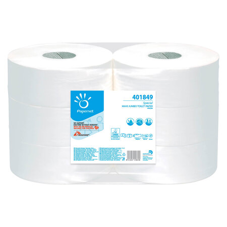 Papier toilette maxi jumbo double épaisseur blanc - colis de 6 rouleaux 360 m - papernet