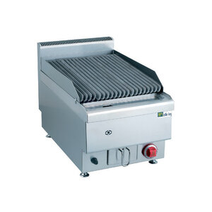 Grill pierre de lave au gaz en inox gamme top 650 - 7 2 kw - afi collin lucy -  - inox 400x650x475mm