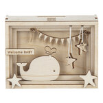 Boîte cadeau en bois 3D"Baby" FSC MixCred  nature  11 5x8 5x5cm kit de 15 pces  boîte 1kit