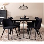 Venture Home Chaises à dîner 2 Pièces Velvet Polyester Noir