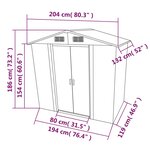 vidaXL Abri de stockage pour jardin Métal Vert 204 x 132 x 186 cm